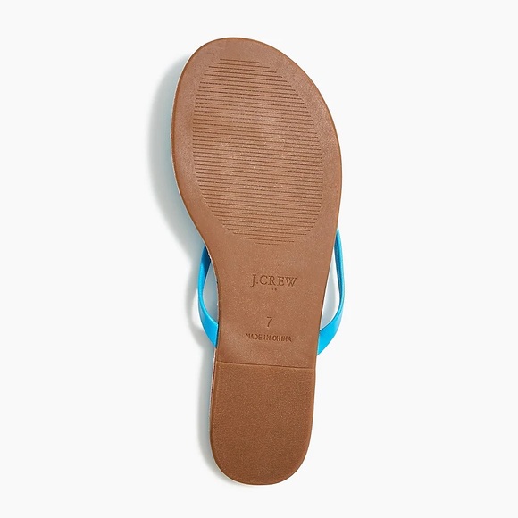 J. CREW Easy Summer Flip-Flops Azure Pool Padded Foot Bed Thong Sandals - Picture 4 of 6